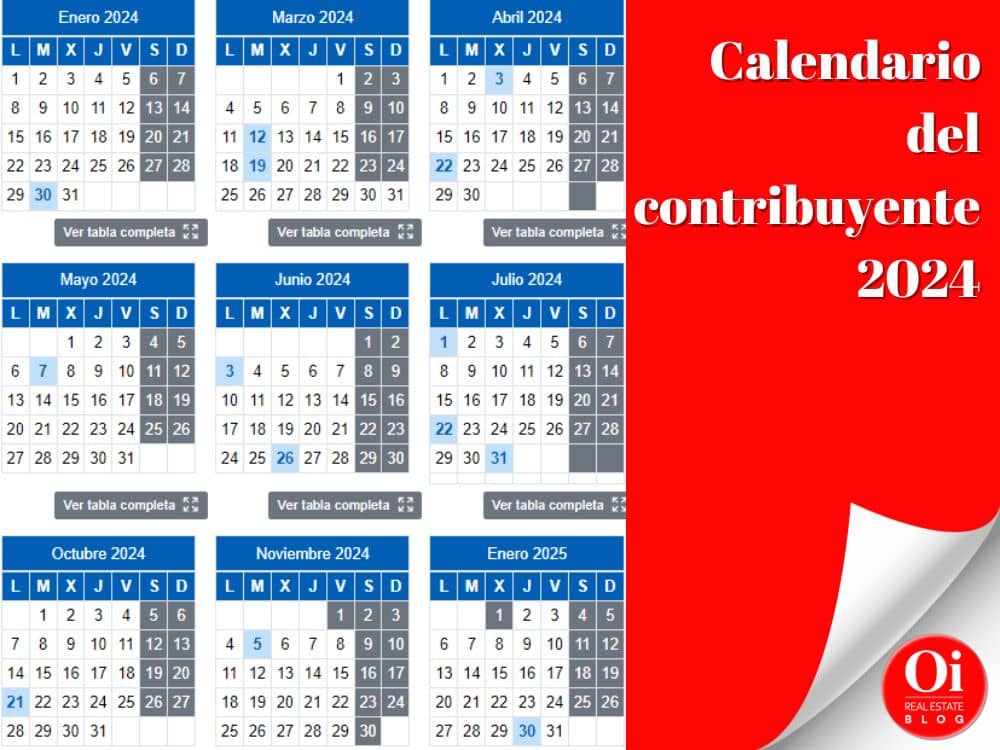 Calendario del contribuyente 2024